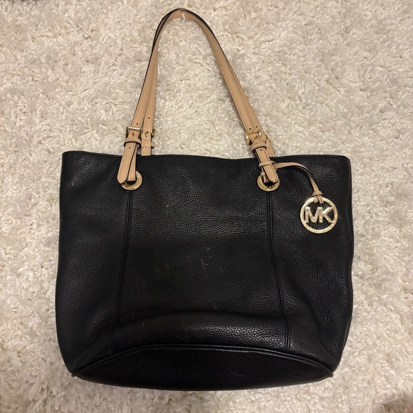 Michael Kors Black Leather Tote Bag - Picture 1 of 1